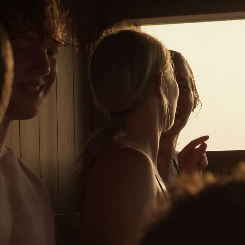 Group enjoying the sauna
