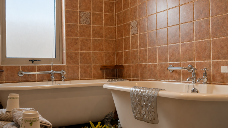 Two traditional baths in a private twin room at VOYA Seaweed Baths in Strandhill.