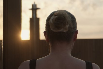 A woman in the ocean room