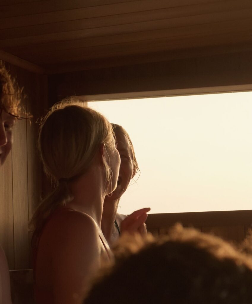Guests relaxing in the sauna at VOYA Seaweed Baths